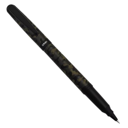 Image of OHTO CR01 Ceramic Rollerball Pen 0.7 mm | Blue Ink Medium Tip Writing Pen | Camouflage Khaki Body | Smooth Japanese Roller Pen for Office, Journaling, Study | Made in Japan