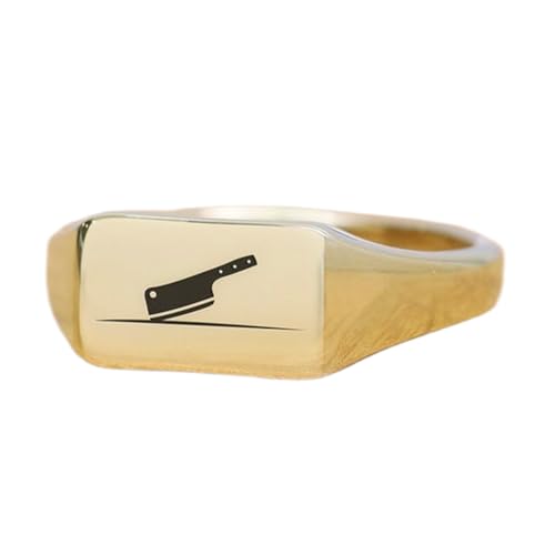 Bague couteau rectangulaire, le bijou cadeau idéal en argent 925 et plaqué or fait main