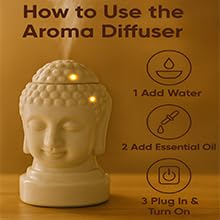 Image of HS HINDUSTANI SAUDAGAR Calm Bodhi Ceramic Aroma diffusers Electric Oil Camphor Burner for Home Essentials Oils Kapoor dani for Office Meditation Bedroom Ideal for Aromatherapy decor and Gift.