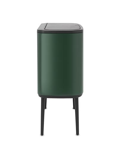 Brabantia Bo Touch Bin - 3 x 11L Inner Buckets (Pine Green) Waste/Recycling Kitchen Bin - Soft-touch