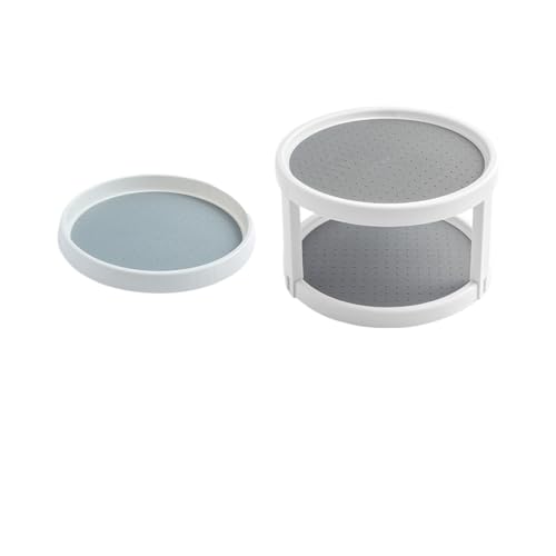 Generico Spice shelf, 1-2 pezzi porta spezie girevole a 360° - Carosello portaoggetti for condimenti e cosmetici da banco for cucina/scrivania,kitchen(Shuangceng 2PCS)