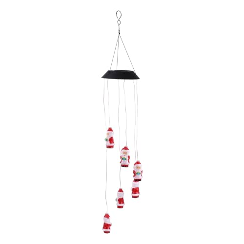 TOBBOMEY Luz Solar para Jardín Exterior Campana de Viento LED Decoración Navideña de Plástico ABS Resistente Luz Suave para Ambiente Festivo