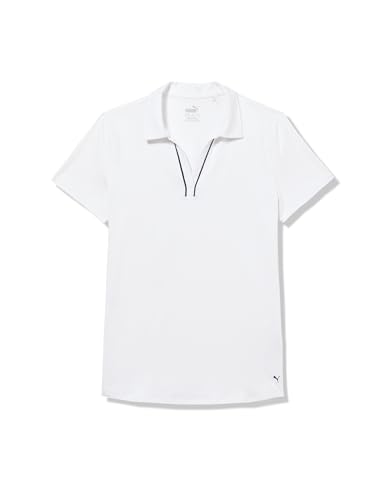 Puma Golf Girls CLOUDSPUN Piped SS Polo, White Glow