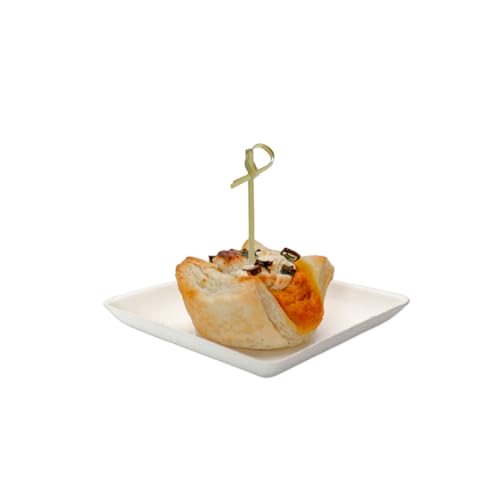 50 platos cuadrados desechables de caña de azúcar de 2.5 pulgadas, pequeños, ecológicos, mini platos cuadrados para postres y aperitivos, suministros de catering sostenibles para fiestas, bodas,