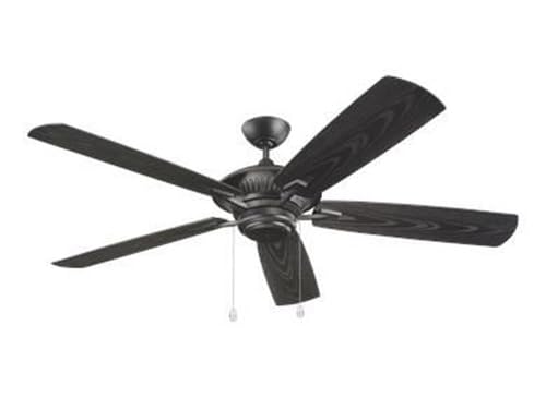 Monte Carlo 5CY60BK Cyclone Energy Star 60' Outdoor Ceiling Fan, 5 Blades, Matte Black