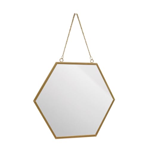 FOMIYES Espejo de Baño Hexagonal Colgante Grande, Espejo de Pared Decorativo Creativo de Cristal para Tocador, Diseño Hexágono Adecuado para Baño, Dormitorio y Aseo
