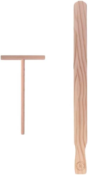 RoyElle CookWare Crepe Making Set 4 inch Spreader and 14 inch Pine Flipper/Spatula…