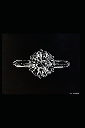 Round Cut Diamond Ring | Engagement | Wedding | 6 x 9 inch | Jewelry Notebook | Black: Black image 2