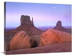 24 x 32 in. Moon Over Mittens, Monument Valley, Arizona Art Print - Tim Fitzharris