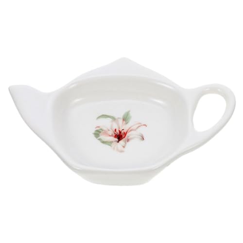 Sosoport Bandeja para Bolsitas De Té Cerámica, Posavasos Pequeño De Porcelana, Soporte Multiusos para Bolsitas, Adecuada para Hogar y Oficina, Capacidad para