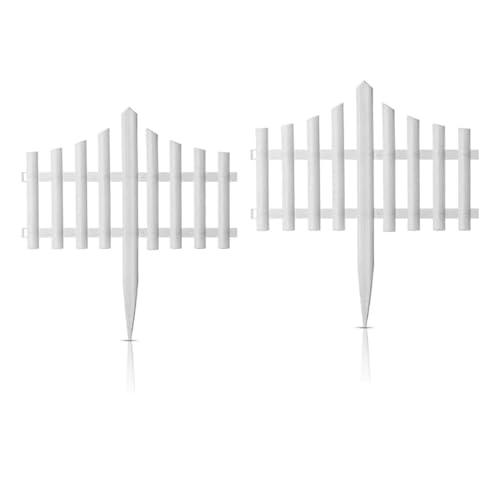 TAZLYN Fence for Garden Edging Border Fencing for Garden Fence Outdoor Plastic Resistant PVC Garden Fence Decorative - Flower Bed Fencing for Pathway, Yard, Lawn Lawn Pathway & Flower Beds (Pack 8)