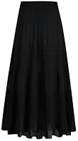 Genfien Rock Damen Lang Elegant Chiffon Röcke mit Futter Elastische Taille Taille Maxirock Casual Freizeitrock Hochzeit Cocktail Skirt – Ansicht 4