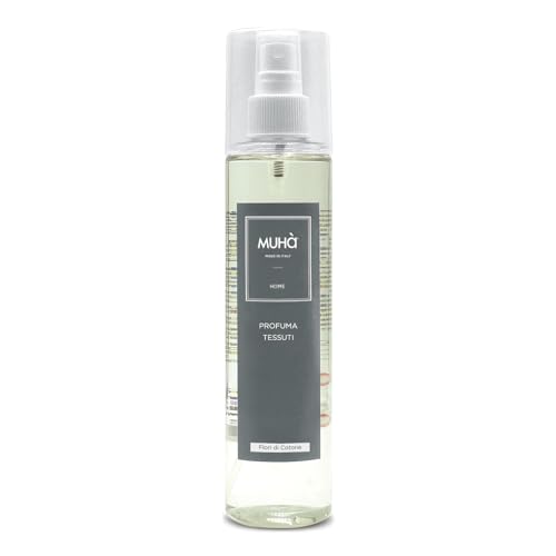 MUHA' | Profuma Tessuti Spray, Fragranza Fiori di Cotone, Formato 250 ml