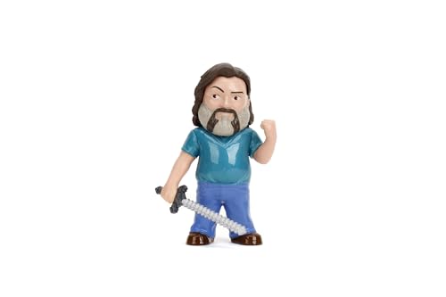 Jada Figuras de metal Minecraft filme 7 cm, 4 Variedades colecionáveis, personagens Steve, Wolf, Creeper e Malgohsa, caixa janela individual, envio aleatório, 8 anos (9385138300W05)