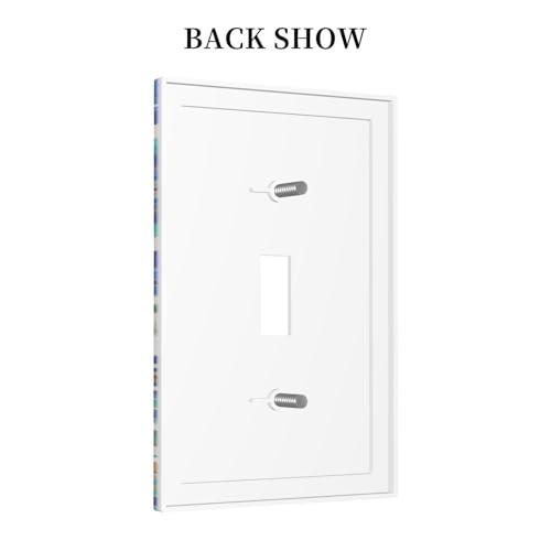 Yamxbfa YAMXBFA911 Decorative Switch Plate Covers Abstract Green Blue Moroccan Tile Style 1 Gang Wall Plate Single Toggle Light Switch Cover Plate Jumbo Electrical Switchplate Receptacle Faceplate thumb #3
