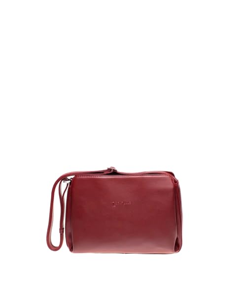 Laura Valle LAIS – Bolso Bandolera Mujer Mediano de Piel Auténtica con Triple Compartimento, Bolso Hombro Mujer Práctico y Elegante – Bolsos de Piel Autentica (Burdeos)
