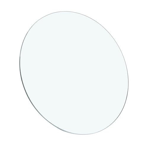 Image of Tempered Glass Round Table Top 39.3 Inch Diameter, 3 /8 Inch Thick, Heavy-Duty Safety Glass Circle for Dining Table, Desk, Patio Base Replacement-Clear