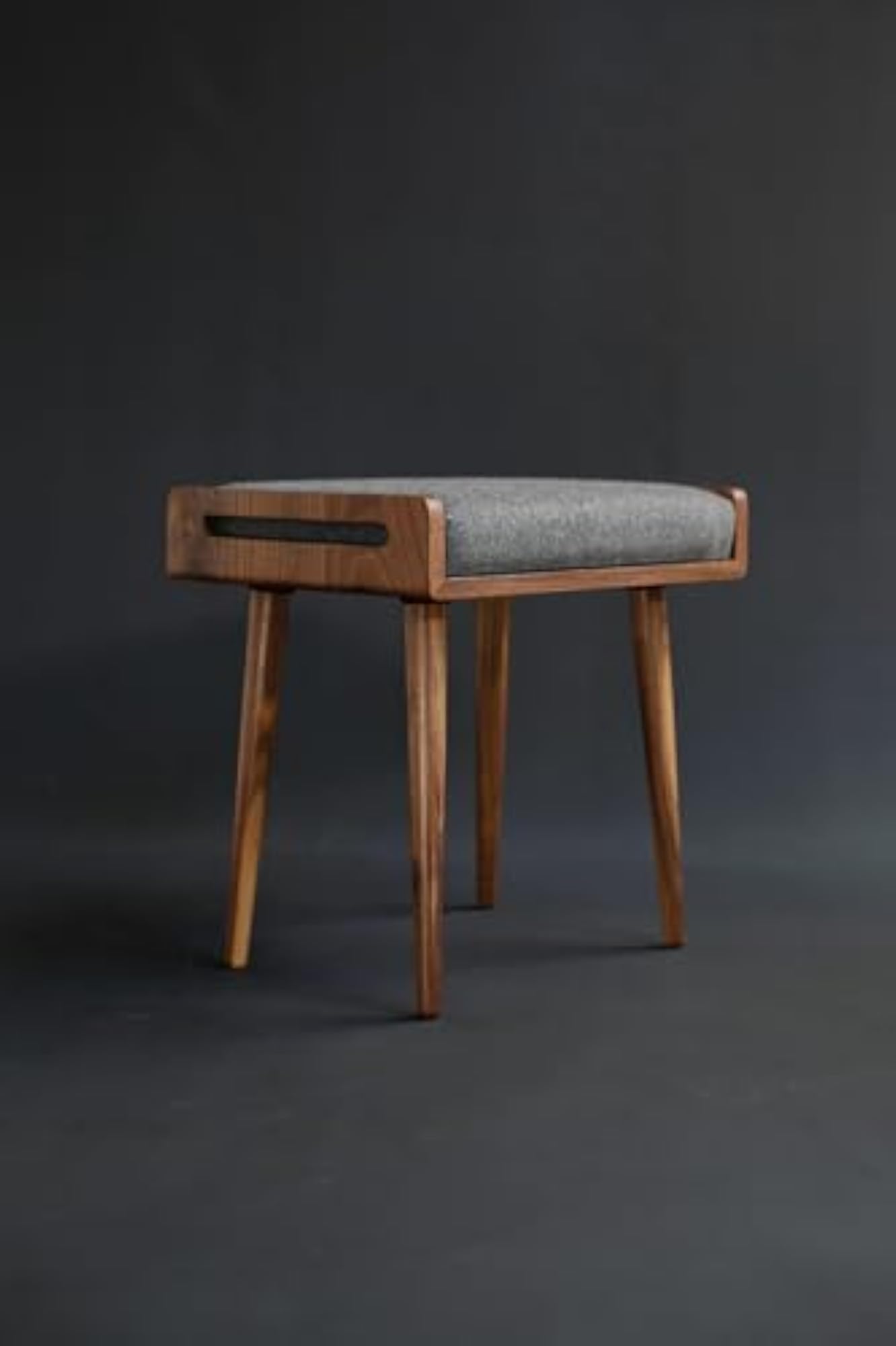 Solid Wood Upholstered Stool for Living Room