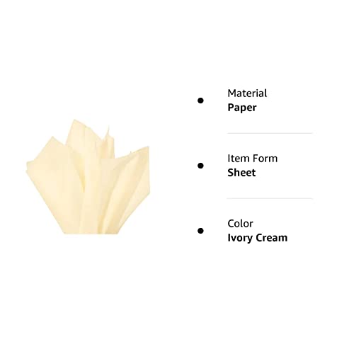 Flexicore Packaging Ivory Gift Wrap Tissue Paper Size: 15 Inch X 20 Inch | Count: 100 Sheets | Color: Ivory #TOP7