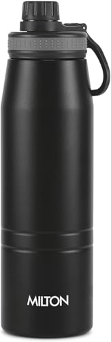 Image of Milton Sparkle 900 Thermosteel Water Bottle with Easy Sip Cap and Handle, 920 ml, Vacuum Insulated Stainless Steel, Hot and Cold, On The Go Bottle for Office College, Black