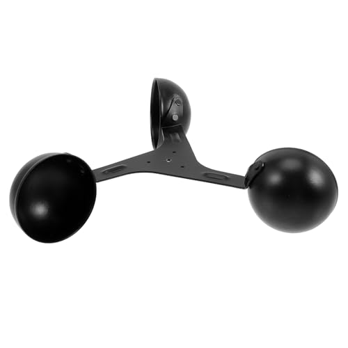Garneck Anemometro a 3 Tazze in Alluminio Nero 200Mm Sensore di Misurazione Vento 360° Ricambio Leggero e Preciso per Strumento Velocità Vento Esterno