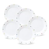 NARUMI(ナルミ) プレート 皿 セット デイプラス(Day+) ドット 16cm ホワイト 水玉 かわいい カジュアル 5枚セット パン皿 取り皿 電子レンジ 食洗機対応 ギフト箱入り 40627-33561