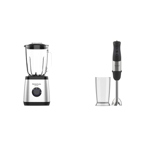 Taurus Amazing JB1502XC – Batidora de vaso 1500W, capacidad de 1.5L, cuchillas de 4 filos de acero & Amazing AHB1000X – Batidora de mano 1000W, regulador 20 velocidades