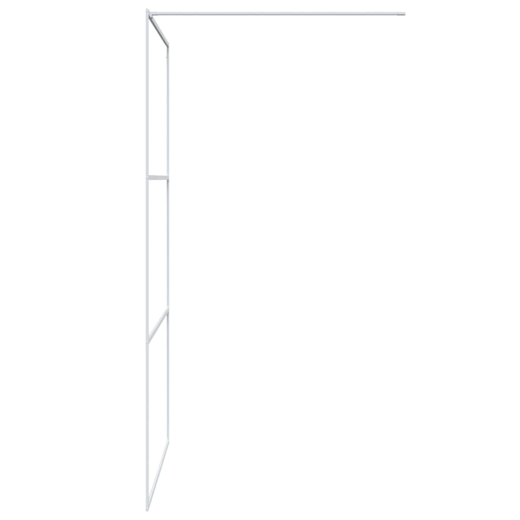 Mampara de ducha de cristal templado blanco de 115 x 195 cm, cristal de seguridad de 5 mm, perfil de aluminio con ajuste de 1 cm, protección contra salpicaduras para esquina y nicho