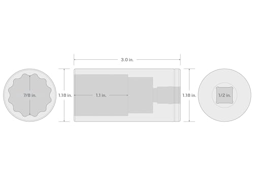 Image of TEKTON 1 /2 Inch Drive x 7 /8 Inch Deep 12-Point Socket | SHD23222