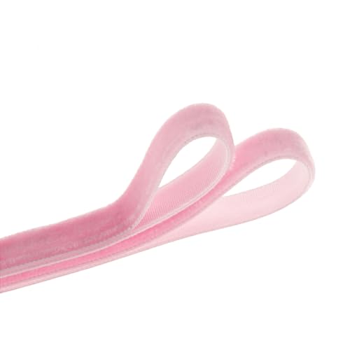 Image of QIANF Vintage Pink Velvet Ribbon, 3 /8 Inch X 25Yd