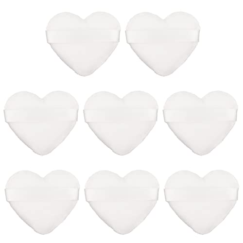 LALAFINA 8pièces Houppettes à Poudre Forme De Cœur Houppette Cosmétique Pour Coussin De Maquillage Accessoires De Maquillage Pour Femmes