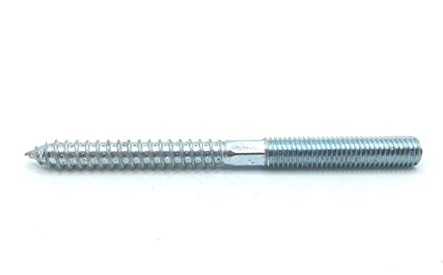 Image of Hanger Bolt M10x117 Silvery Double Headed Bolt Self-Tapping Screw with Hexagon for Furniture 12Pcs