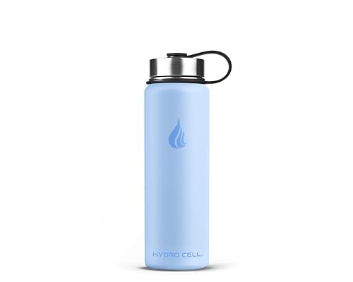 Image of HYDRO CELL Stainless Steel Insulated Water Bottle with Straw - For Cold & Hot Drinks - Metal Vacuum Flask with Screw Cap and Modern Leakproof Sport Thermos for Adults (Glacier 24oz)