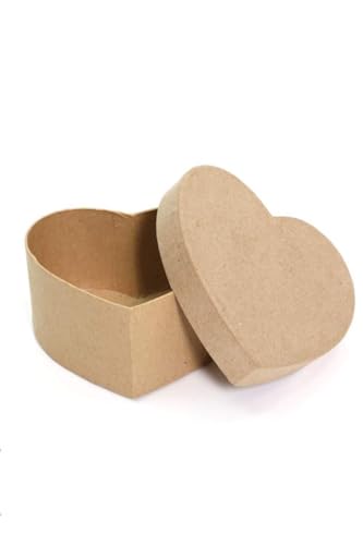 Paper Mache Heart-Shaped Box - DIY Valentine Boxes for Crafts - 4.5\" x 4.5\" x 2\" (Pack of 12)