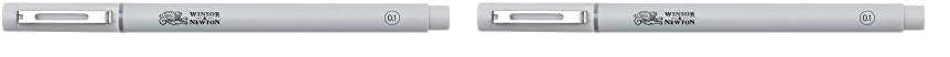 Winsor & Newton Fineliner Fine Point Pen, 0.1mm Tip, Cool Grey (Pack of 2)