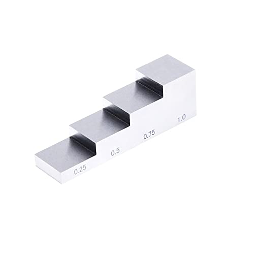 Bloque de calibración de cuña de 4 pasos, rango 0.250" a 1.000", acero inoxidable 304, mecanizado de precisión para medidor ultrasónico de espesor (inspección NDT) miniatura 6