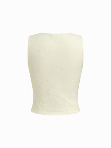 Image of CIDER Lace Crop Tank Tops for Women Going Out V Neck Sleeveless Ruched Tops Trendy Y2K Summer Outfits