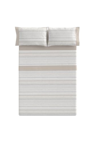 Montse Interiors, S.L. Juego de Sábanas Térmica de Franela 170gr/m2 algodón 100% (Logan, para Cama de 105x190/200)