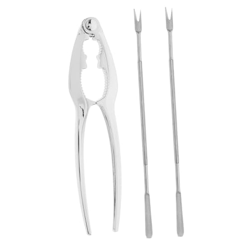 Cabilock 1Set Heavy Duty Stainless Steel Nutcracker for Seafood and Nuts Includes Professional Crab Picks and Portable Lobster Cracker Ergonomic Design for Effortless Shell Cracking