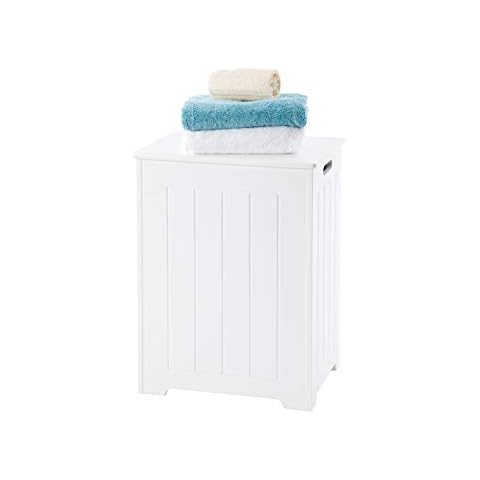 Elegant Brands White Wooden Laundry Bin Cover