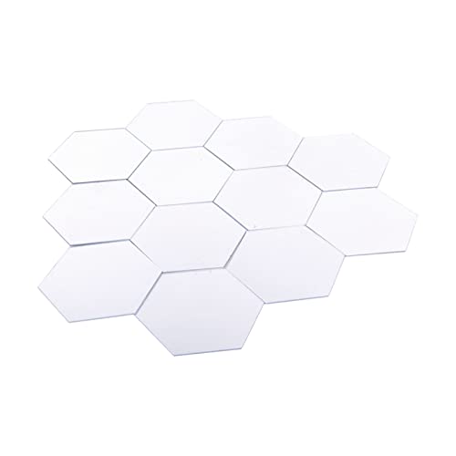 Smandy 12 Pegatinas de Pared de Espejo Hexagonal, Decoración de Bricolaje Extraíble de Acrílico 3D para Sala de Estar y Dormitorio