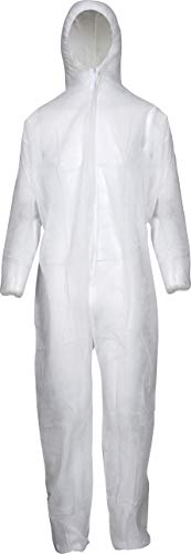Ropa desechable desechable, traje de protección desechable, mono desechable (10 unidades de tamaño XL, color blanco)
