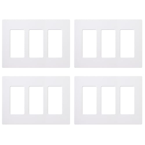 Lutron Claro Light Switch Cover Plate, 3 Gang Wallplate, for