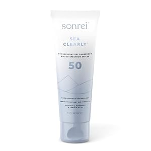 Sonrei Sea Clearly Premium SPF 50 Clear Face and Body Sunscreen Gel | UVA, UVB & Antioxidant Enriched, Reef Safe, UV Protection, Vegan, GMO & Gluten Free – 3.4 Fl Oz (Pack of 1)