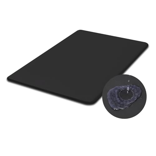 Favodormir Wassericht Hundebett Grosse Hunde Outdoor-105x70cm, Hundematte aus Kunstleder, Einfach zu Reinigen, Tragbar Platzsparend Hundekissen, Waschbar Hundedecke für Innen& Reisen, Schwar