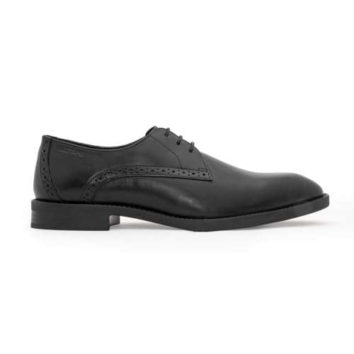 Image of Red Tape Men's Formal Shoes Black Leather Round Toe Lace-Up