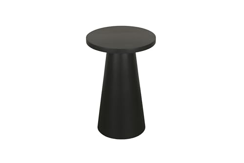 byLIVING Table d'appoint Cone/Bois Massif Acacia Laqué Noir/Ronde/Table de Salon/Table de Chevet/Bois Véritable/D 35, H 60 cm