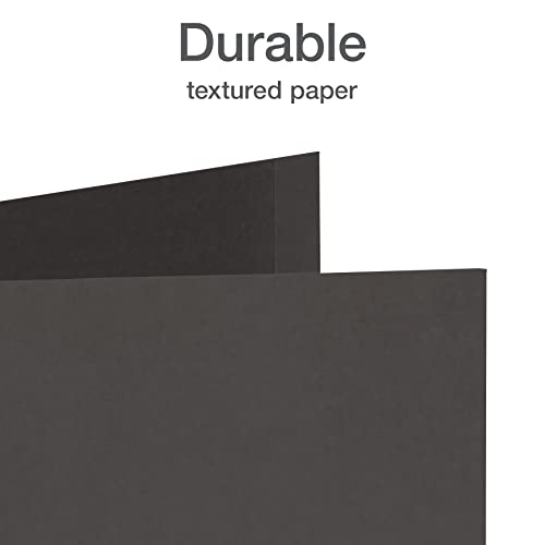 Oxford 2 Pocket Folders w/Prongs, Mega Box of 125, Textured Paper Folders, Black, Letter Size, Essentials for School & Teacher Supplies Lists (57717) by Oxford - Image 5