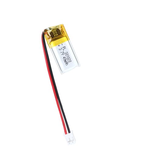 Qimoo 301020 3.7V Lipo Battery 40mAh 301020 Rechargeable Lithium Polymer Battery Pack with JST PH2.0mm Connector for Electronic Device