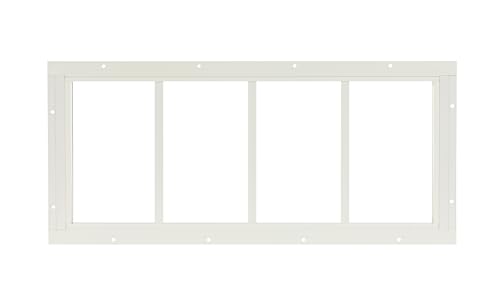 Shed Window 10.185' X 24' Transom Flush Mount 4-Lite White, Tempered Glass, for Sheds, Playhouses, and Chicken Coops 1 PK (TRAN1024W-BX1)
